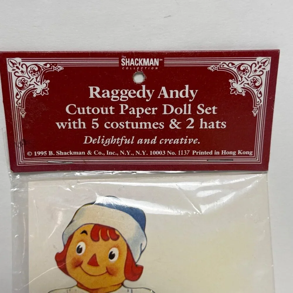 Raggedy Andy Cutout Paper Doll Set Vintage 90's